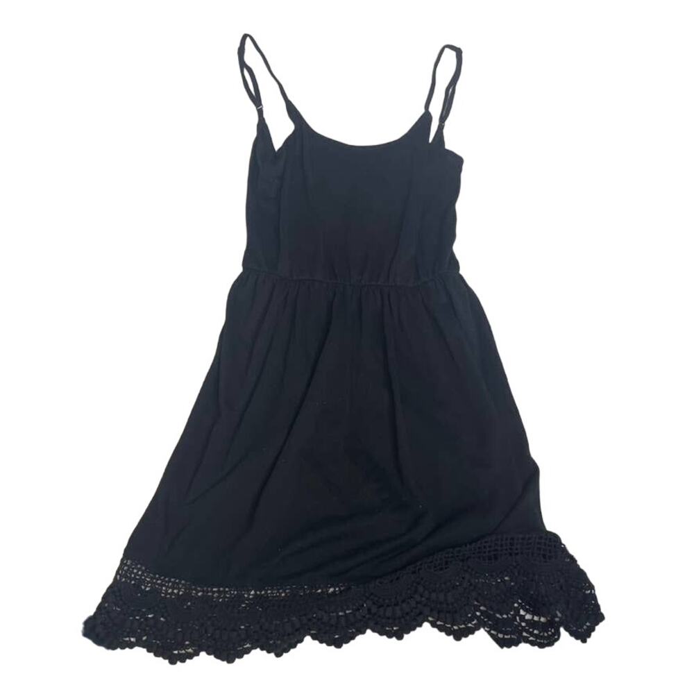 ONEILL Extra Small Backless Black Mini Dress‎ Lace Hem Coverup